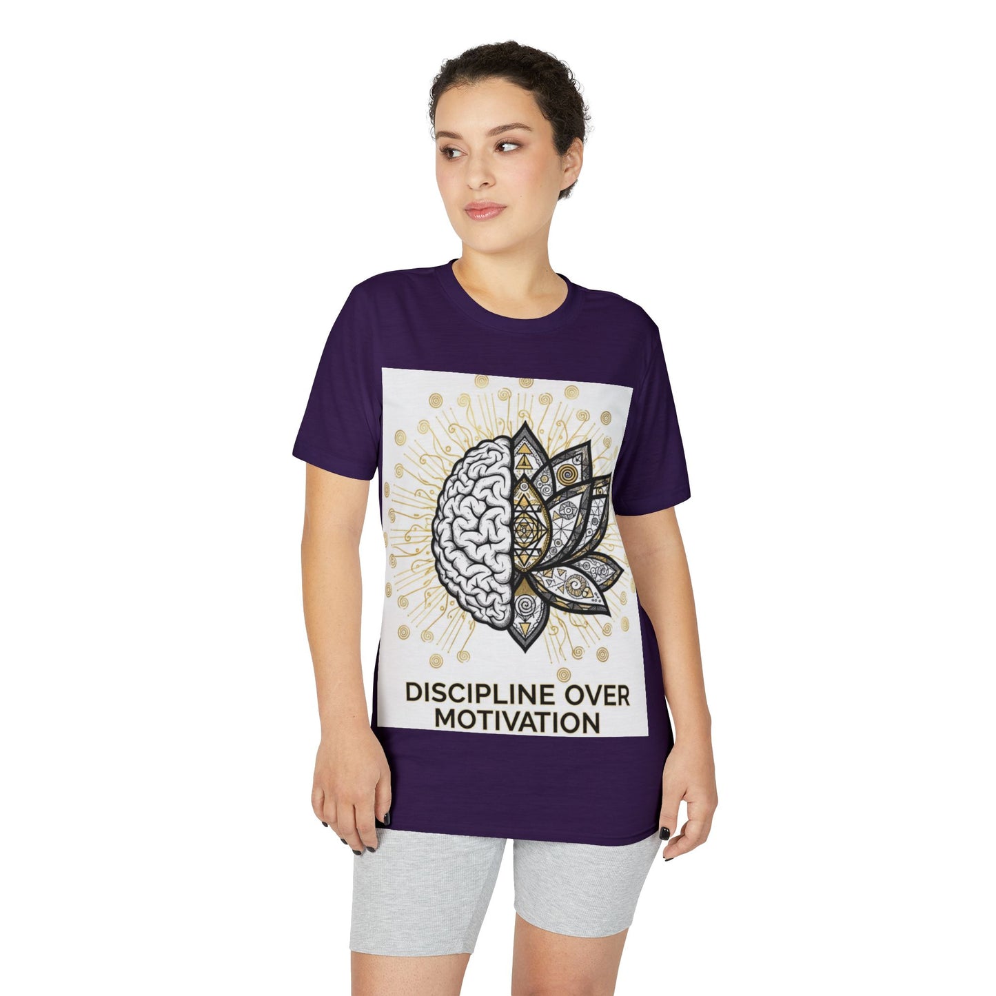 Discipline Over Motivation T-Shirt — Brain & Lotus Motivational Tee