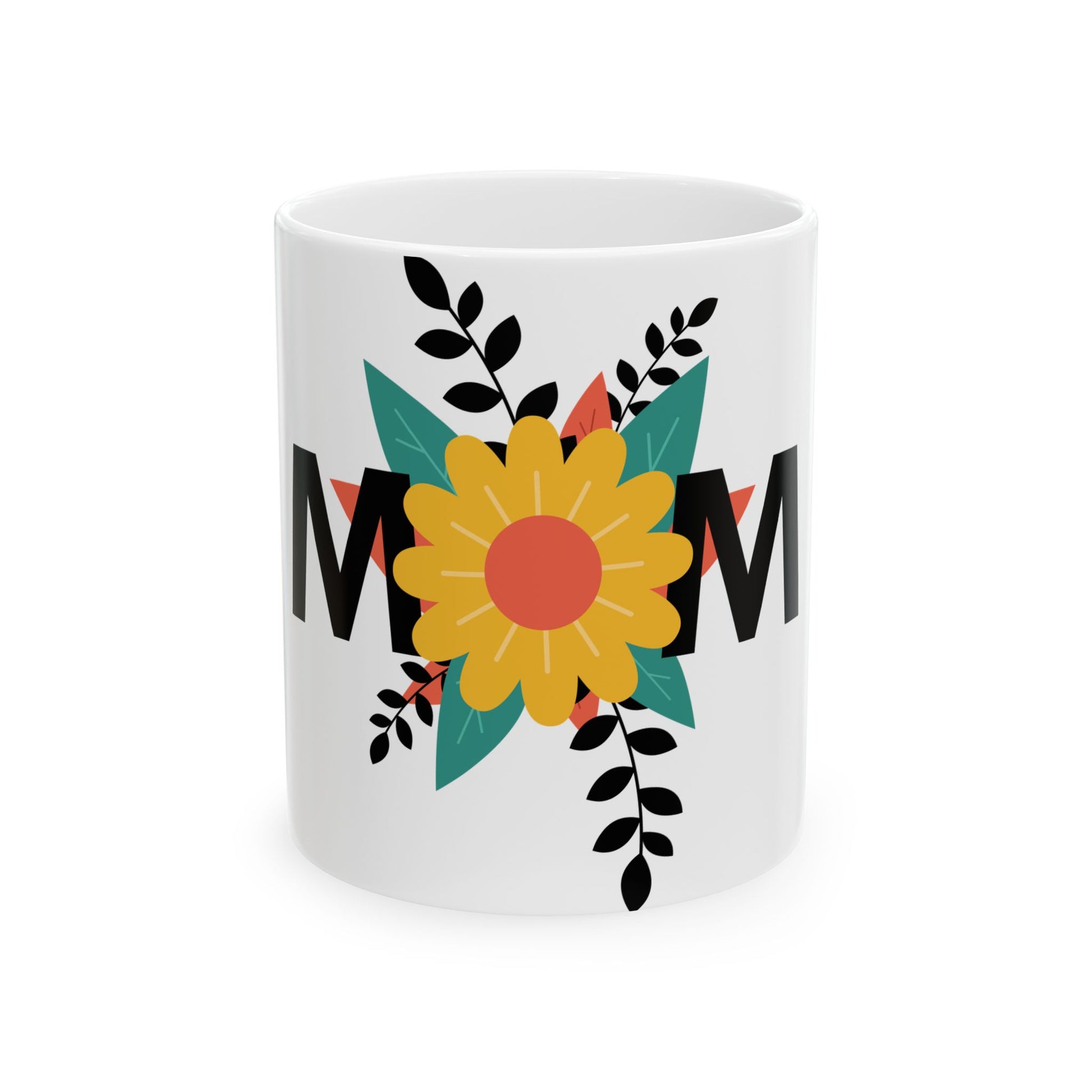Personalized Mom Floral Ceramic Mug - Gift for Mother's Day, Birthdays, Holidays, Coffee Lover, Tea Time  Digital Art