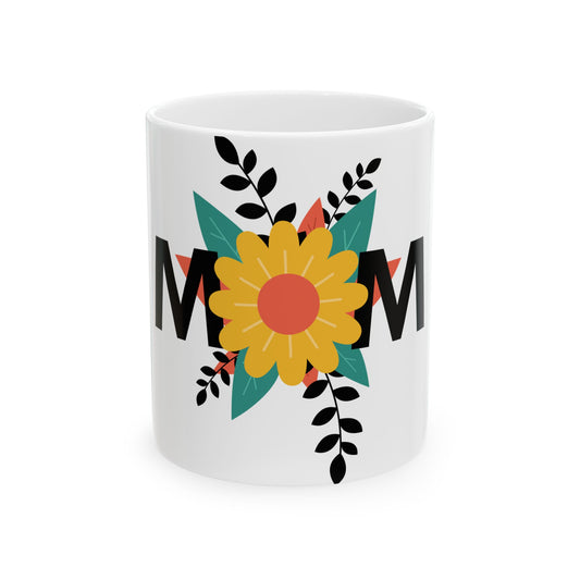 Personalized Mom Floral Ceramic Mug - Gift for Mother's Day, Birthdays, Holidays, Coffee Lover, Tea Time  Digital Art