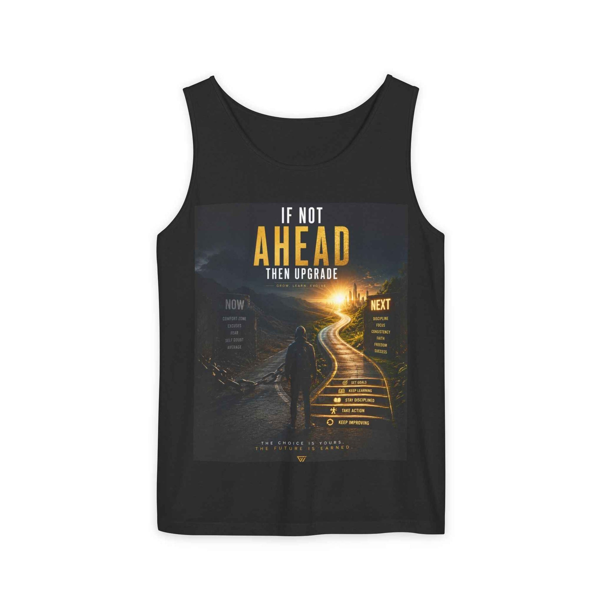 Motivational 'If Not Ahead Then Upgrade' Tank Top