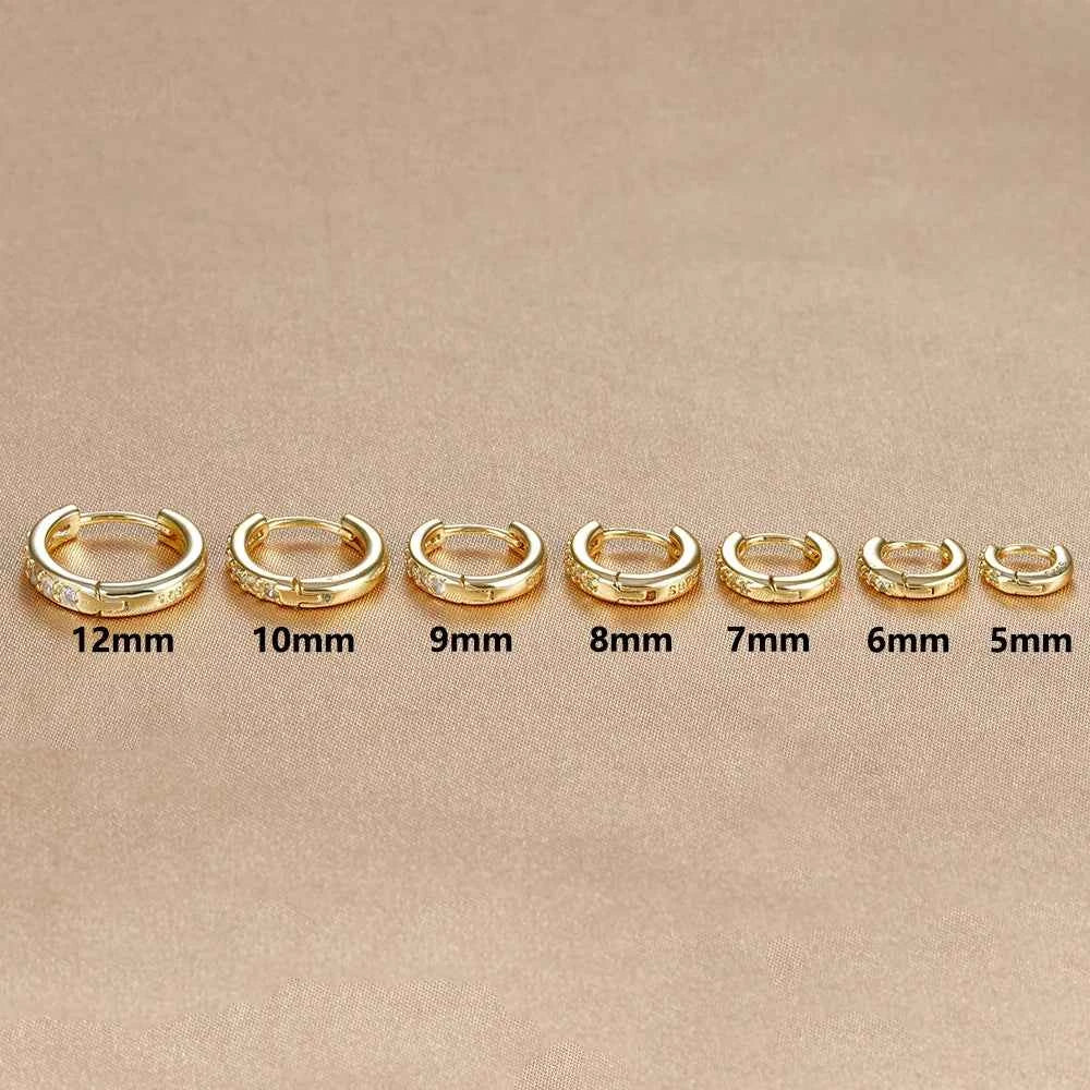 1Pair Stainless Steel Huggie Minimal Hoop Earrings Little Crystal Zirconia Thin Helix Tragus Cartilage Earrings Piercing Jewelry