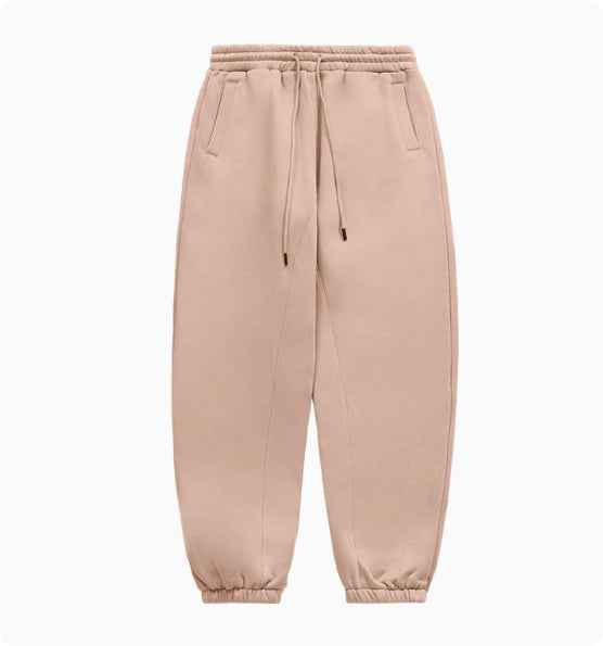 Fleece-lined Thick Hooded Solid Color Hoodie Suit