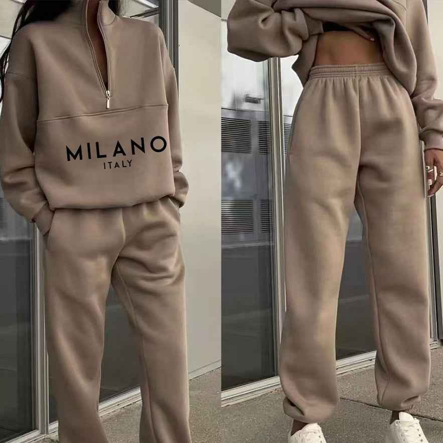 Women's Fashion Printed Hoodie Suit