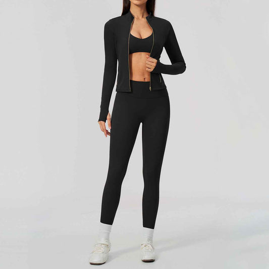 Tight-fitting Quick-drying Three-piece Outdoor Yoga Outfit