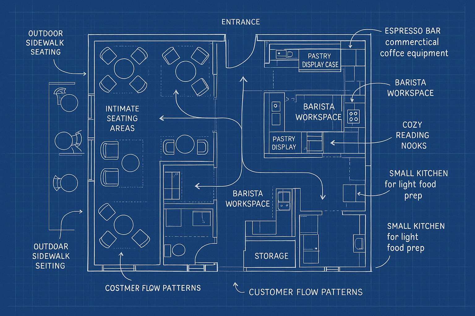 Cozy Cafe & Coffee Shop Blueprint