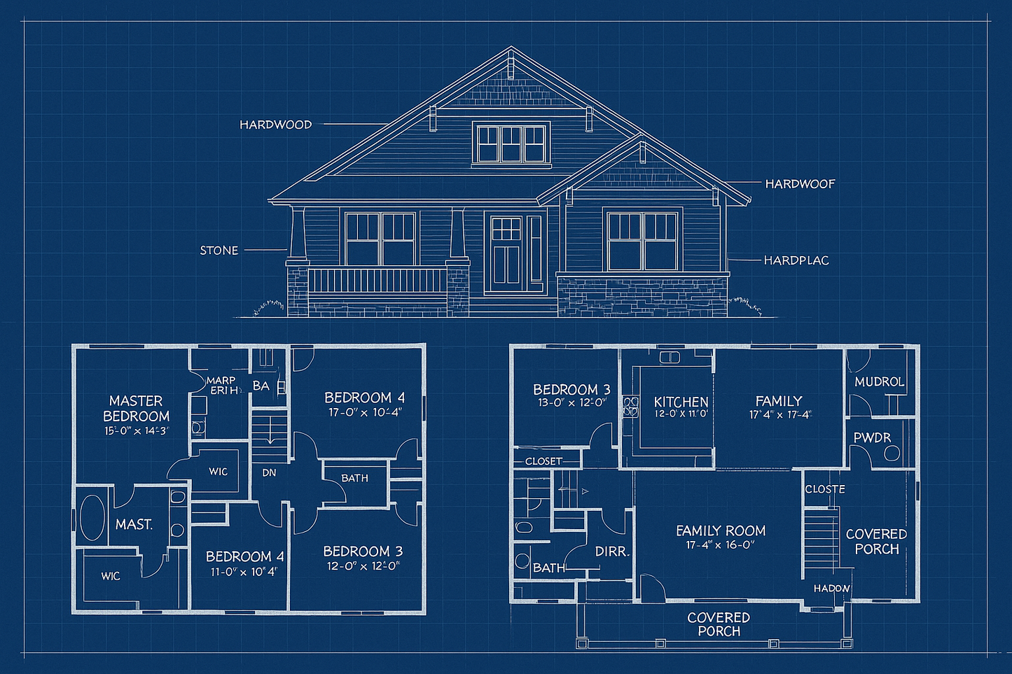 Craftsman Style Home Blueprint