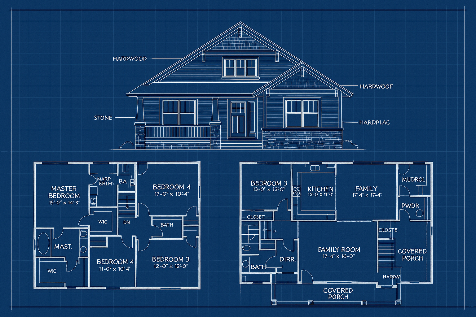 Craftsman Style Home Blueprint