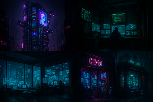 Cyberpunk virtual world houses