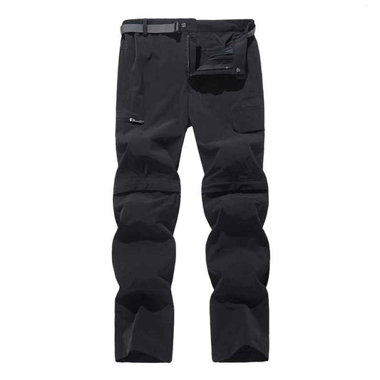 Outdoor Detachable Two-piece Quick Drying Pants With Multiple Pockets For Men, Two Piece Workwear, Elastic Lightweight Hiking Pants