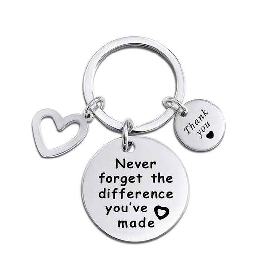 Stainless Steel Laser-Etched Inspirational Keychain
