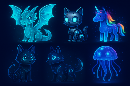 Digital art of virtual pets