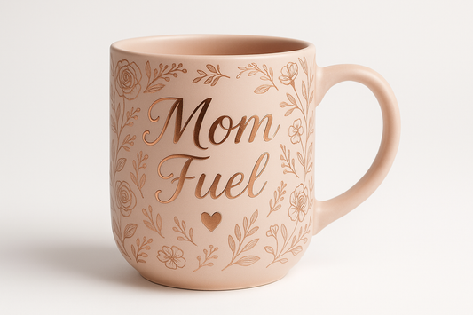 Elegant and exclusive coffee mug designed for mothers with rose gold and blush pink design