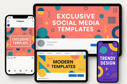 Exclusive social media templates for Instagram, Facebook & Pinterest with trendy, vibrant designs