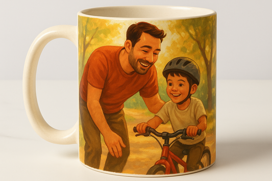 Father and son coffee mug design