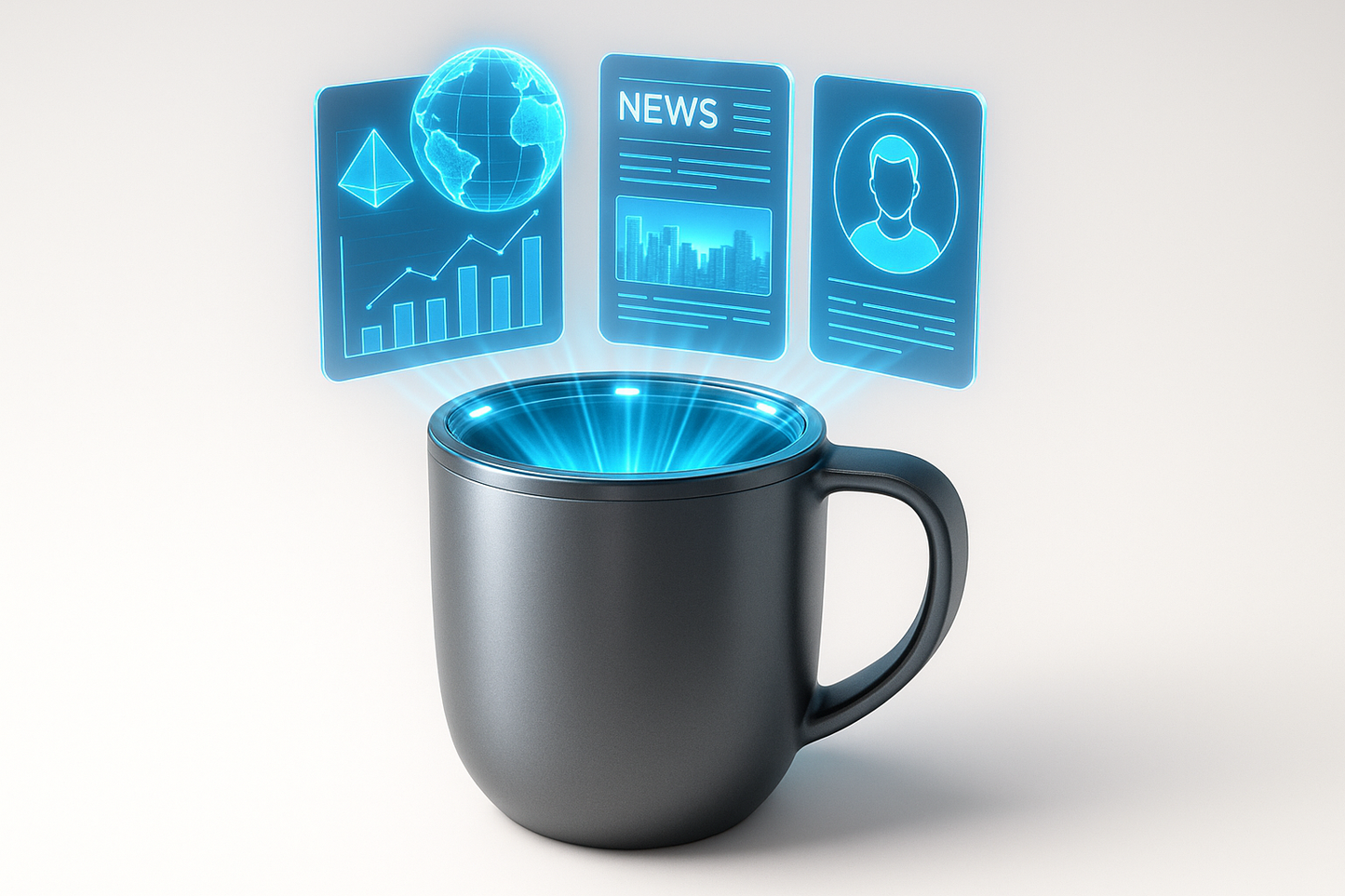 HoloSip Pro - Coffee Mug with 3D Holographic Display