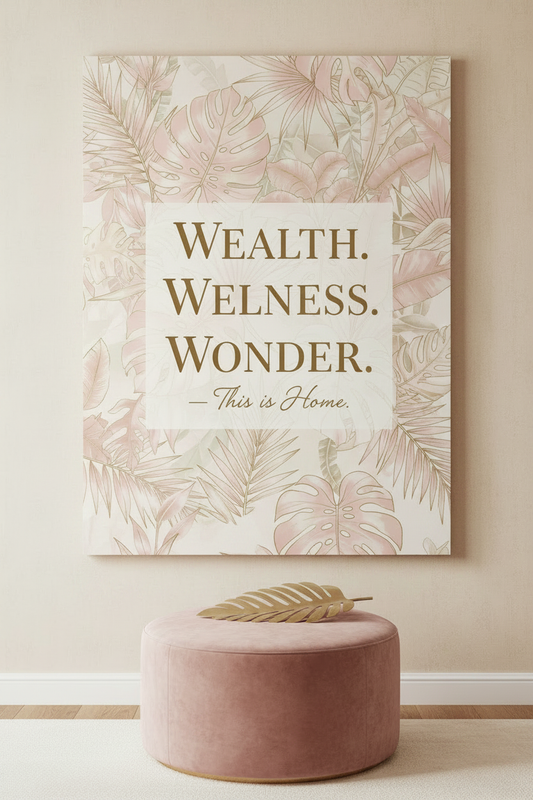 Wealth. Wellness. Wonder. — This is Home. | Dreamy Blush Art Print