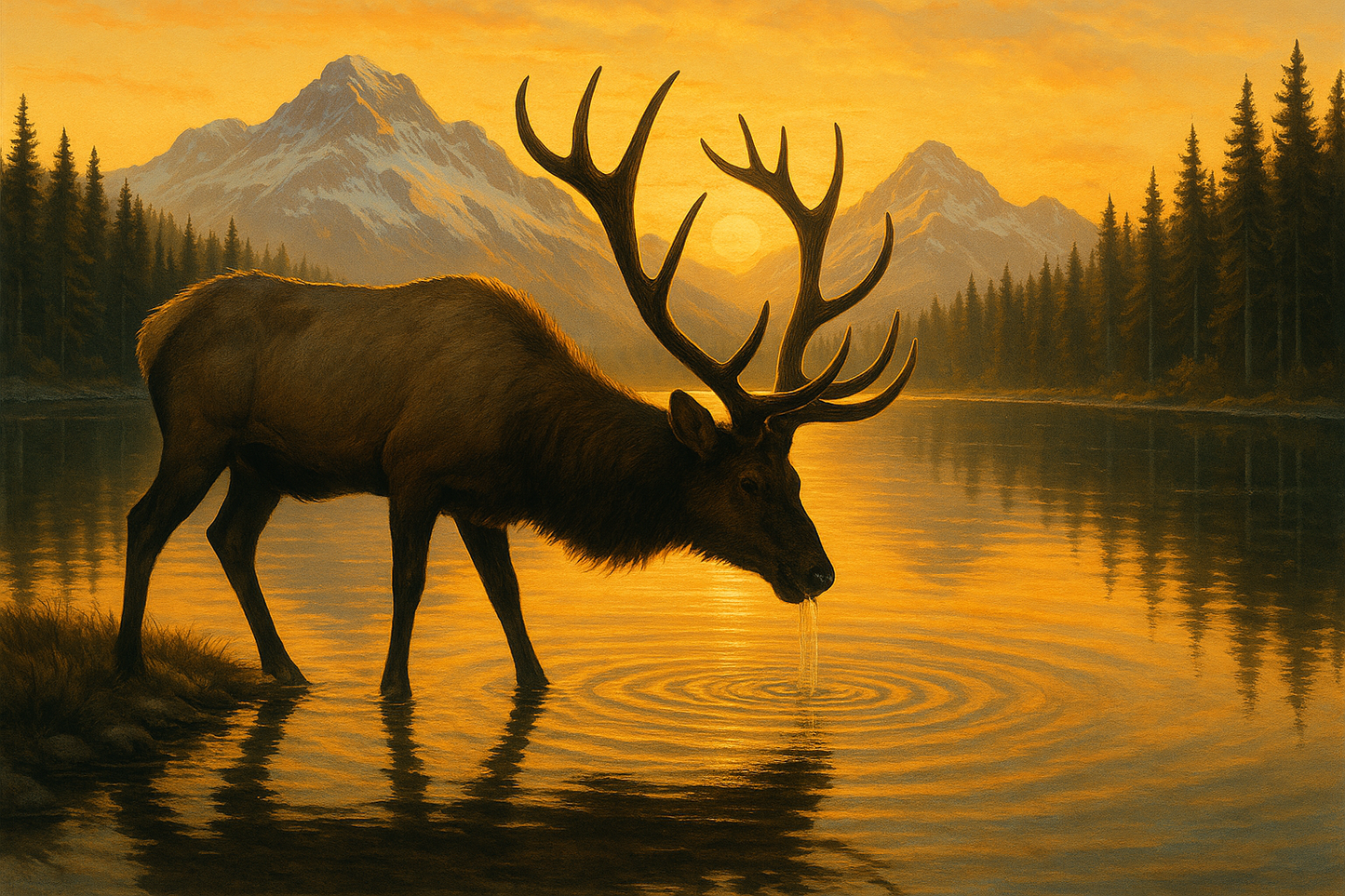 Majestic Elk Mountain Lake Coffee Mug