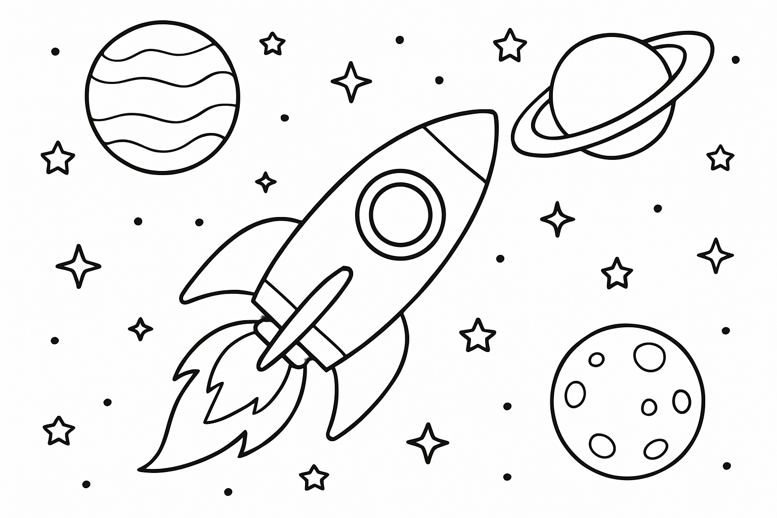 Rocket ship in space