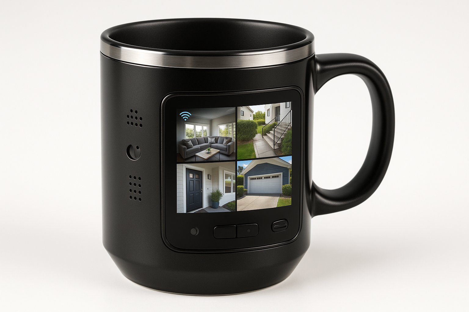 SecureSip Pro - Coffee Mug with Home Security Camera Integration