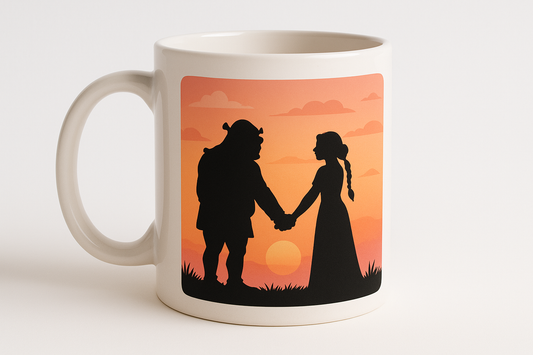 Shrek and Fiona Silhouette Coffee Mug