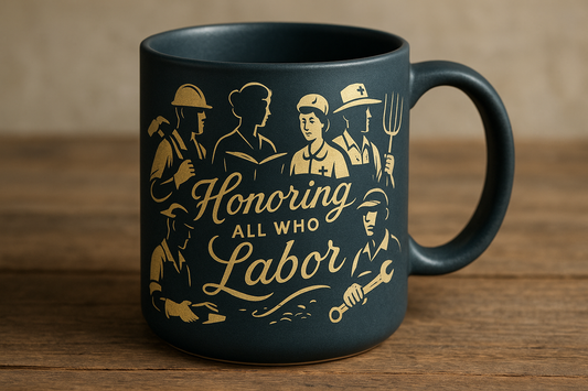Unique Labor Day Worker Silhouette Mug