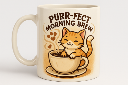 Whimsical Cat Coffee Design